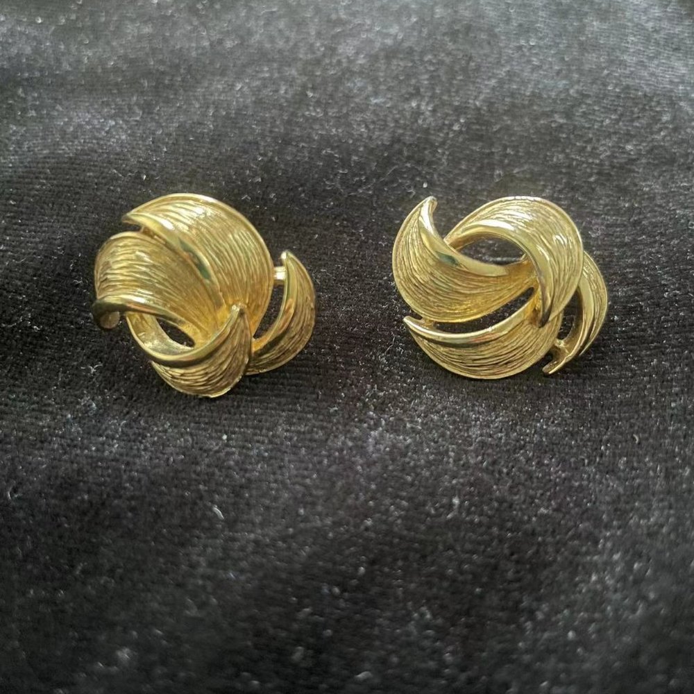 vintage givenchy gold tone earrings